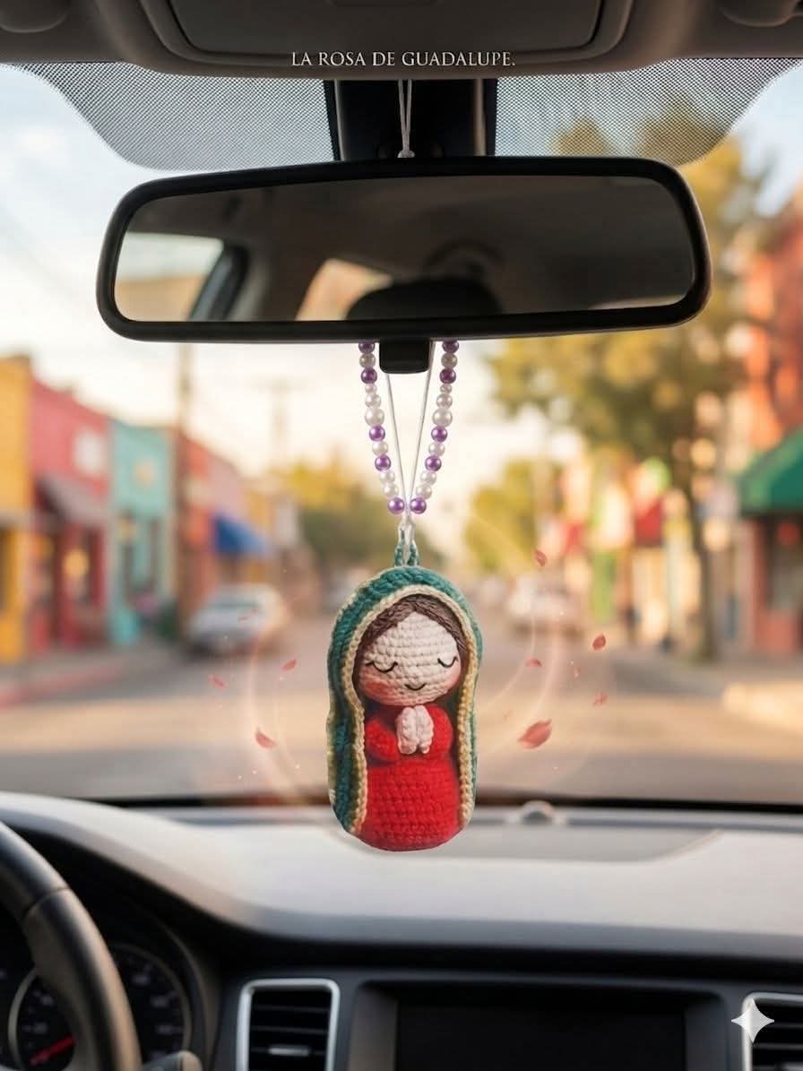 La Rosa de Guadalupe 2D acirlic car airfreshner