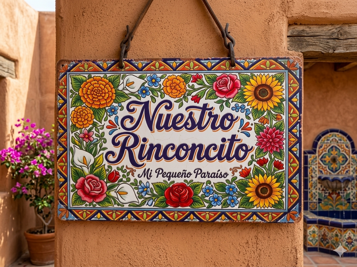 Hand-Designed Mexican Metal Signs- Rinconcito
