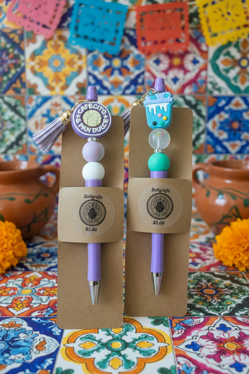 Cafecito y Pan Dulce Charm Pen | Handcrafted Beaded | The Concha Collection