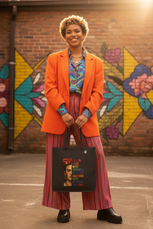 Queer Person Carrying Frida Pride Tote