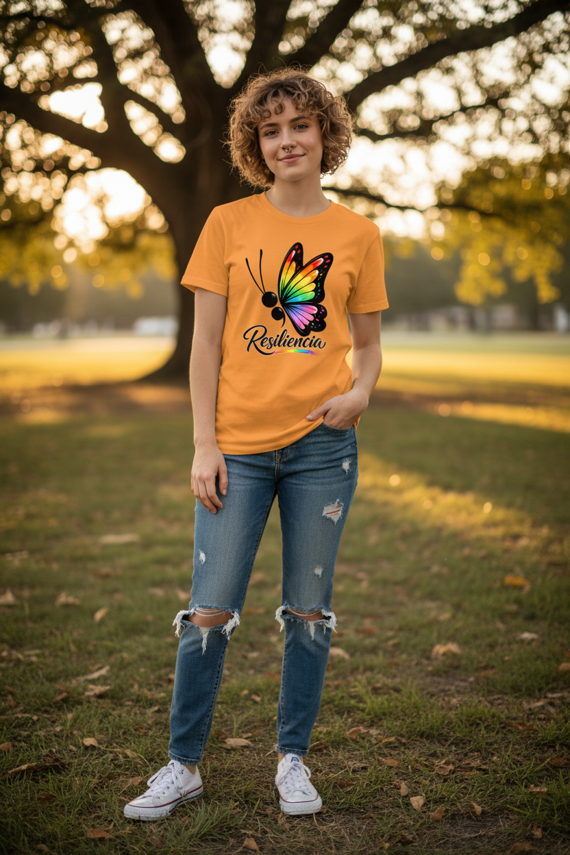 Resiliencia Shirt in Orange - Gender Fluid Lifestyle