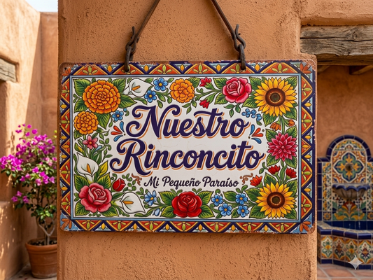 Hand-Designed Mexican Metal Signs- Rinconcito