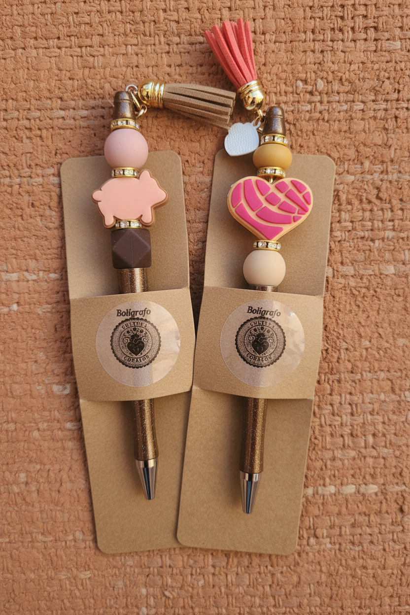 Silver Pig + Pan Dulce Heart Pens
